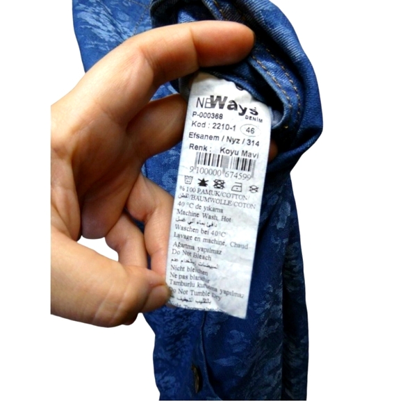 Bib Overalls Skirt Dress Maxi Blue Denim Floral - Picture 10 of 11